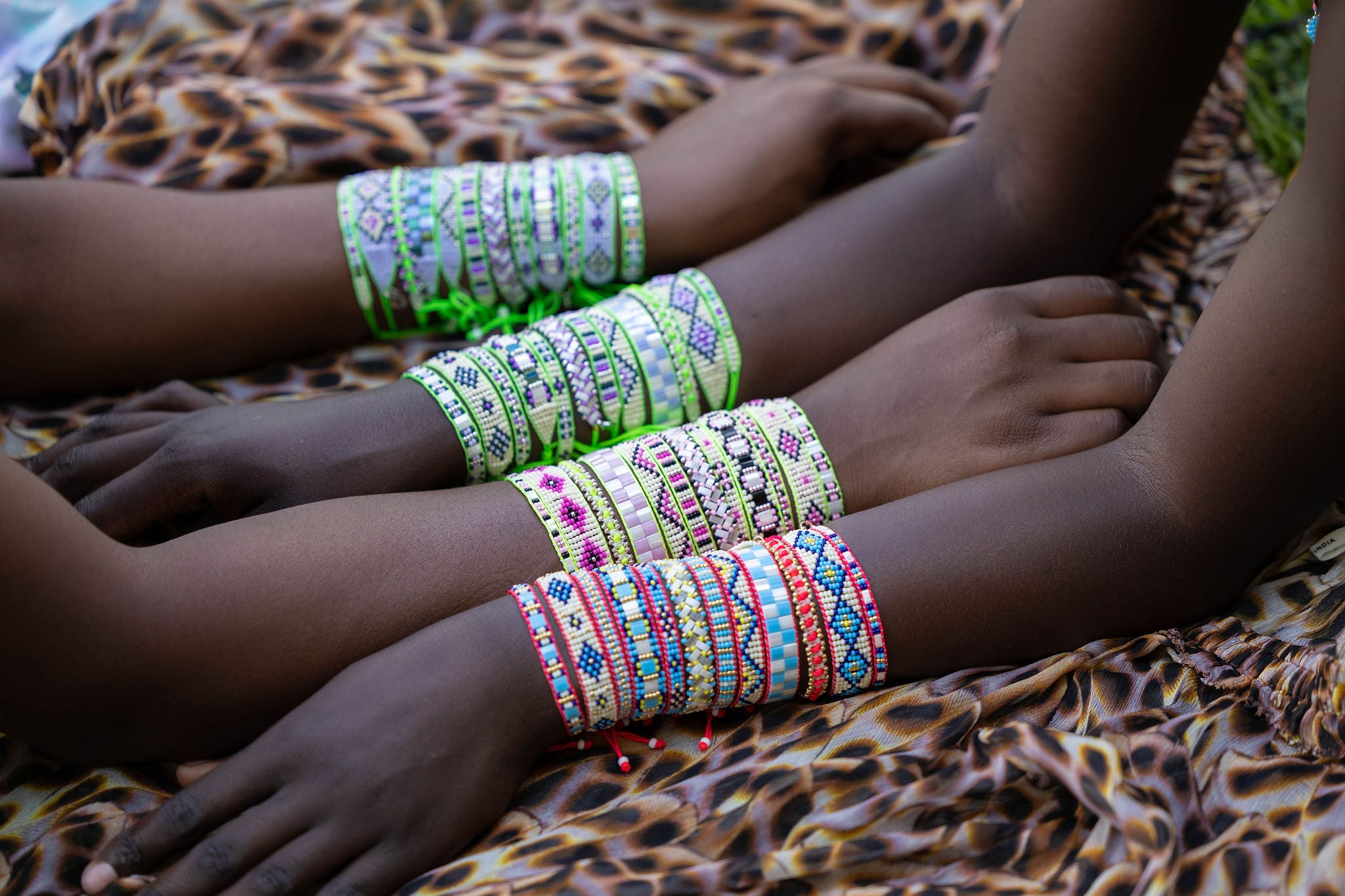 Moio colorful beaded bracelet stacks